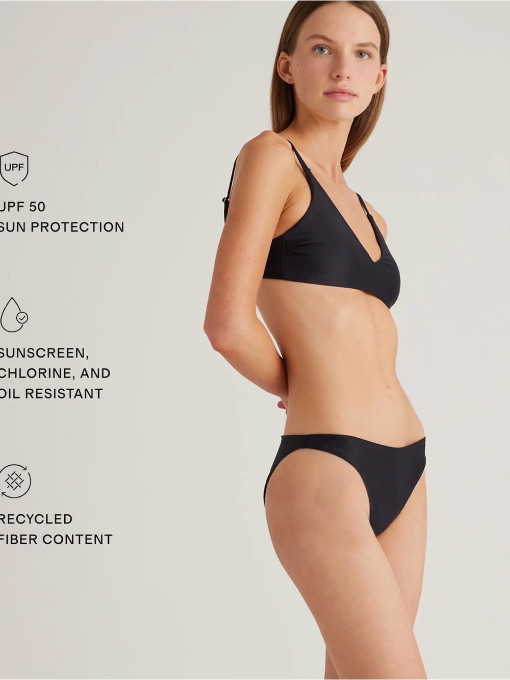Quince Italian Low-Rise Bikini Bottom | Black | XS - Picture 4 of 5